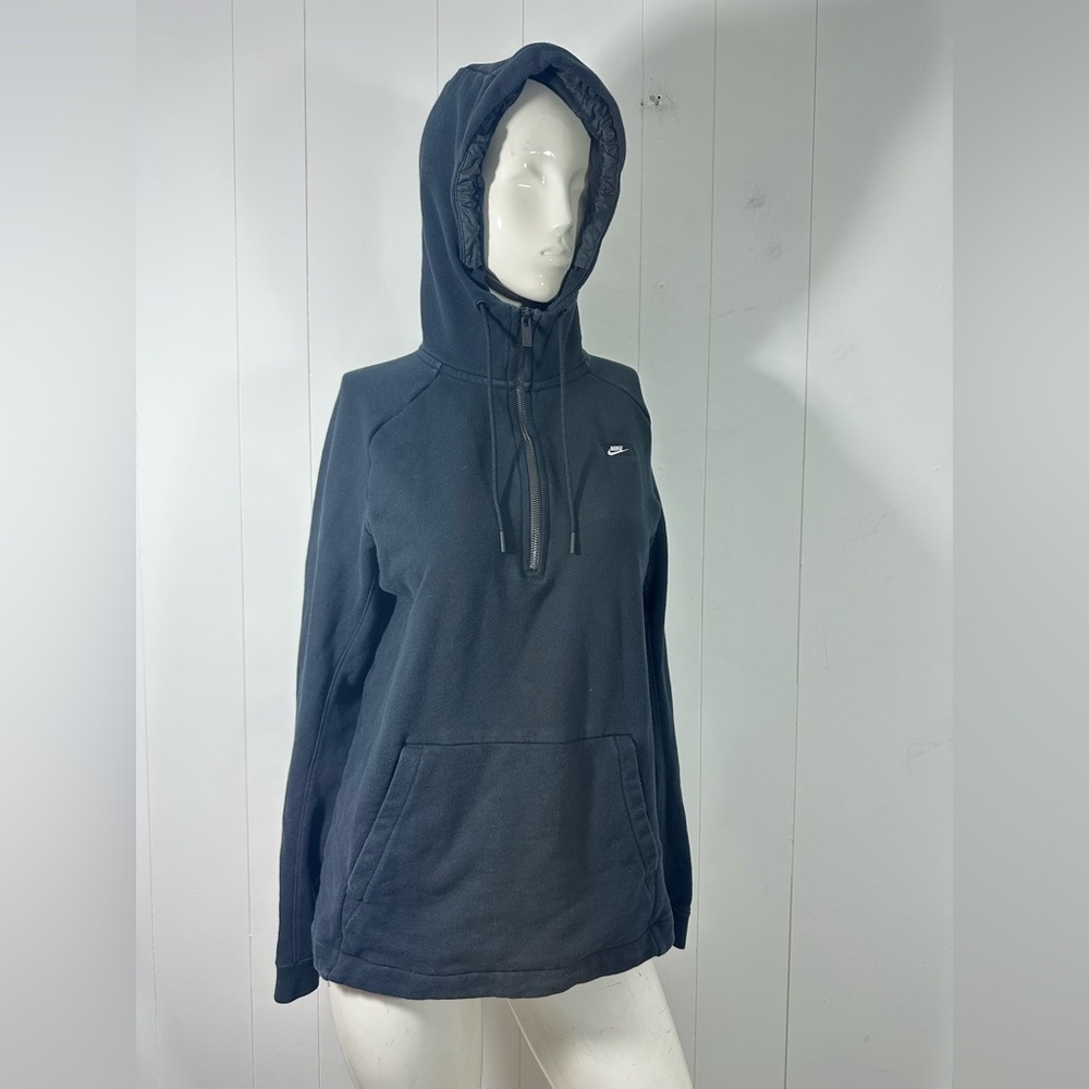 Nike Size Medium M Black Running Half Zip Hoodie Long Sleeve Casual